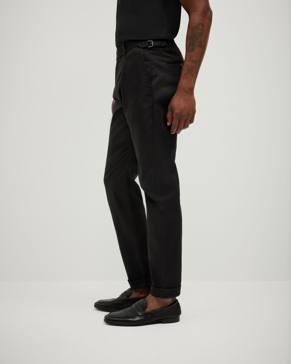 Pleated Chino, Black, hi-res